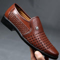 Men's sandals 2024 new summer casual closed-toe clogs hollow-out leather sandals wholesale dropshipping