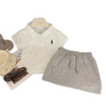 Girls' outfit set -  summer new arrival: stylish polo shirt & trendy casual sports skirt/trousers two-piece set for baby girls
