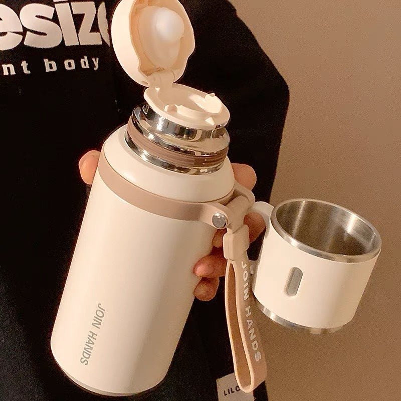 2025 new student water bottle - tea & water separation, 316 stainless steel, portable, large capacity, insulated tumbler