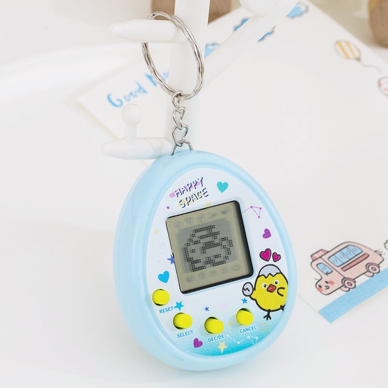 Mini virtual pet raising game console nostalgic feeding elf handheld electronic toy keychain pendant cross-border
