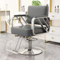 Reinforced armrests, dark gray leather, electroplated silver disc