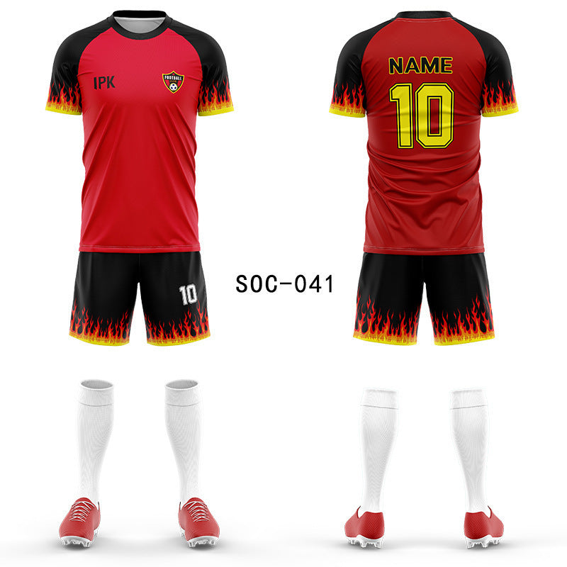2025 new football jersey set men's football jersey team game jersey short-sleeved sports training jersey customization