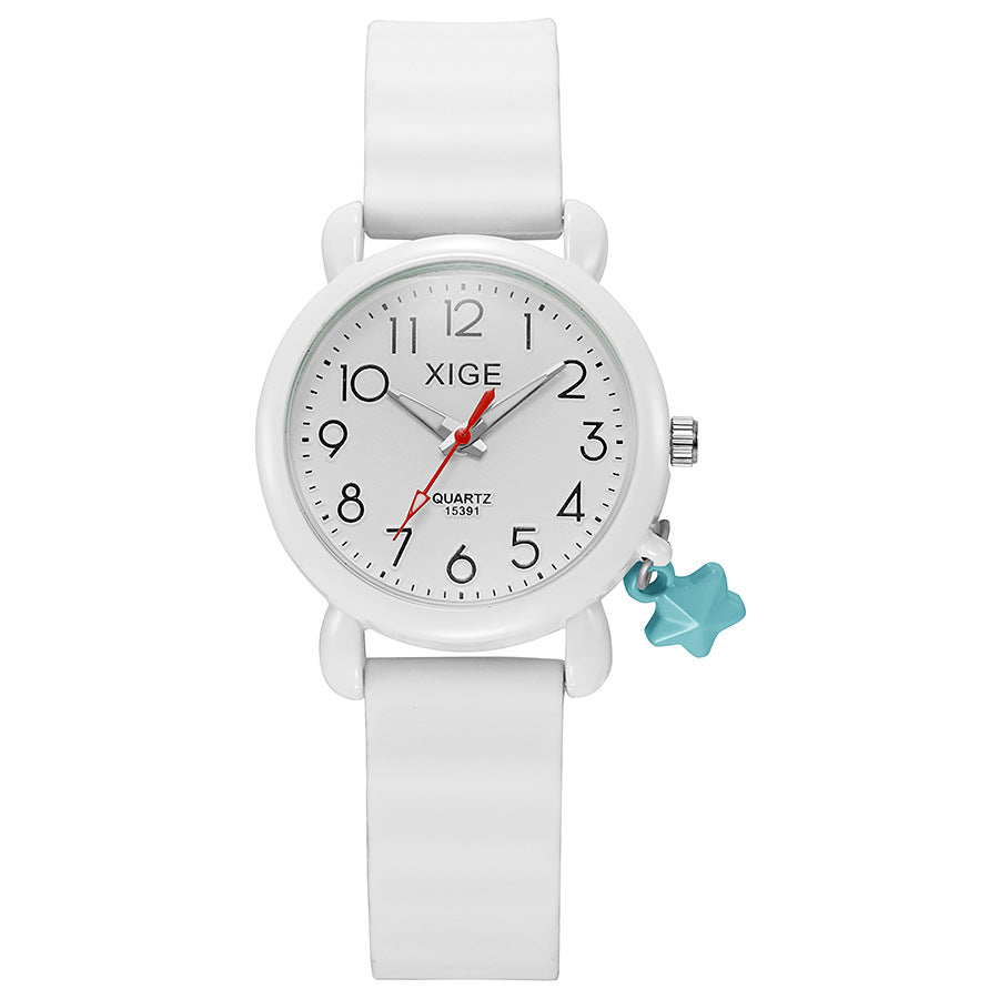 New arrival exam-specific kids quartz watch women's high-looking waterproof student niche style forest style retro women's watch