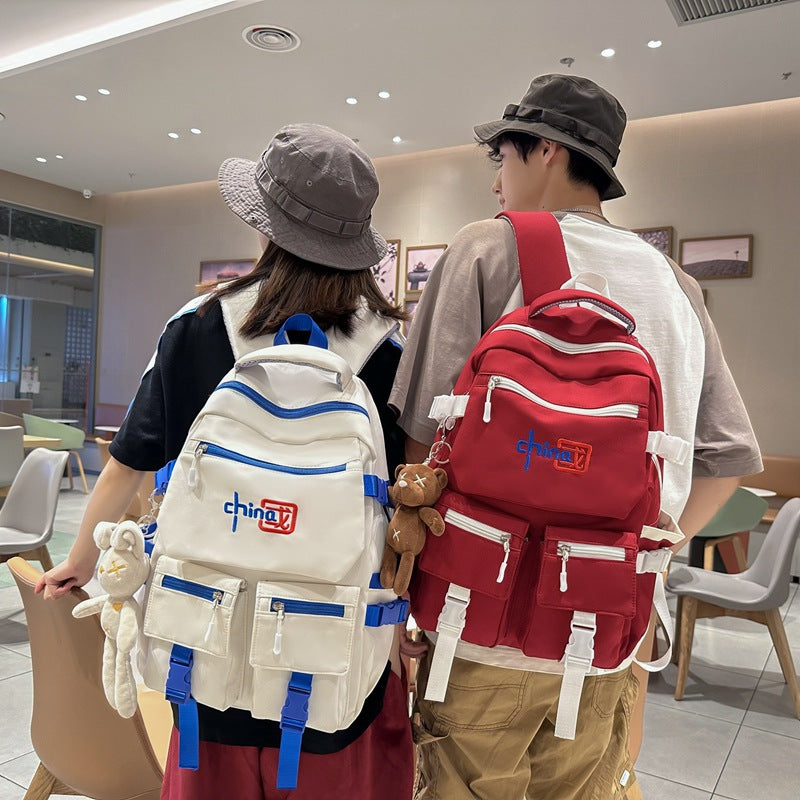 New Chinese style schoolbag for female junior high school students Guochao backpack fashion college students high school students large capacity backpack men