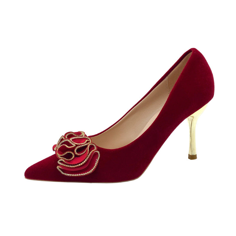 Xiuhe wedding shoes for women chinoiserie bridal shoes 2023 summernew arrivalniche style red wedding high heels