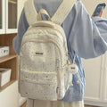 2025 new spring outing: stylish & chic solid color/floral casual student backpack - fresh & feminine everyday bag