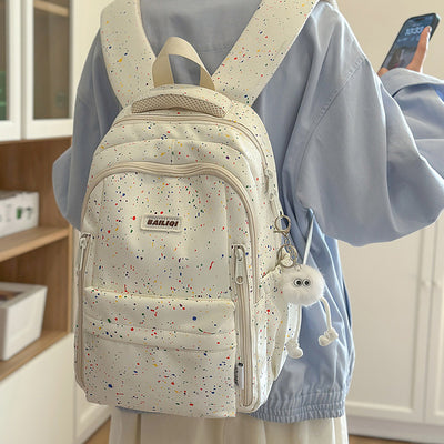 2025 new spring outing: stylish & chic solid color/floral casual student backpack - fresh & feminine everyday bag