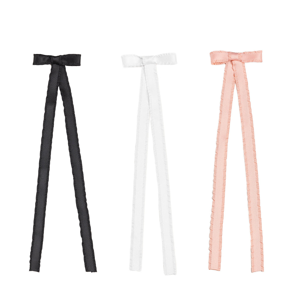 Wholesale bow headbands: european and american cross-border girl's hair accessories - sweet, minimalist, high-end ruffle long flowing headband