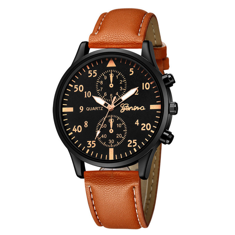 Aliexpress new men's versatile fashion watch, hot-selling business two-dial wristwatch, factory direct
