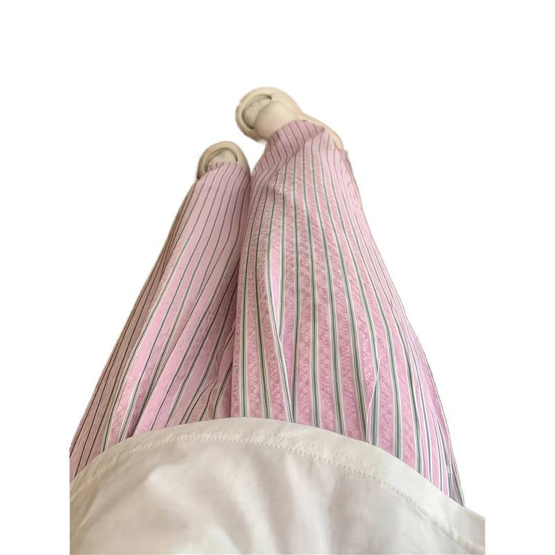 cross-border code new arrival  original women's drapedcontrast colorstripesloosecasual pants
