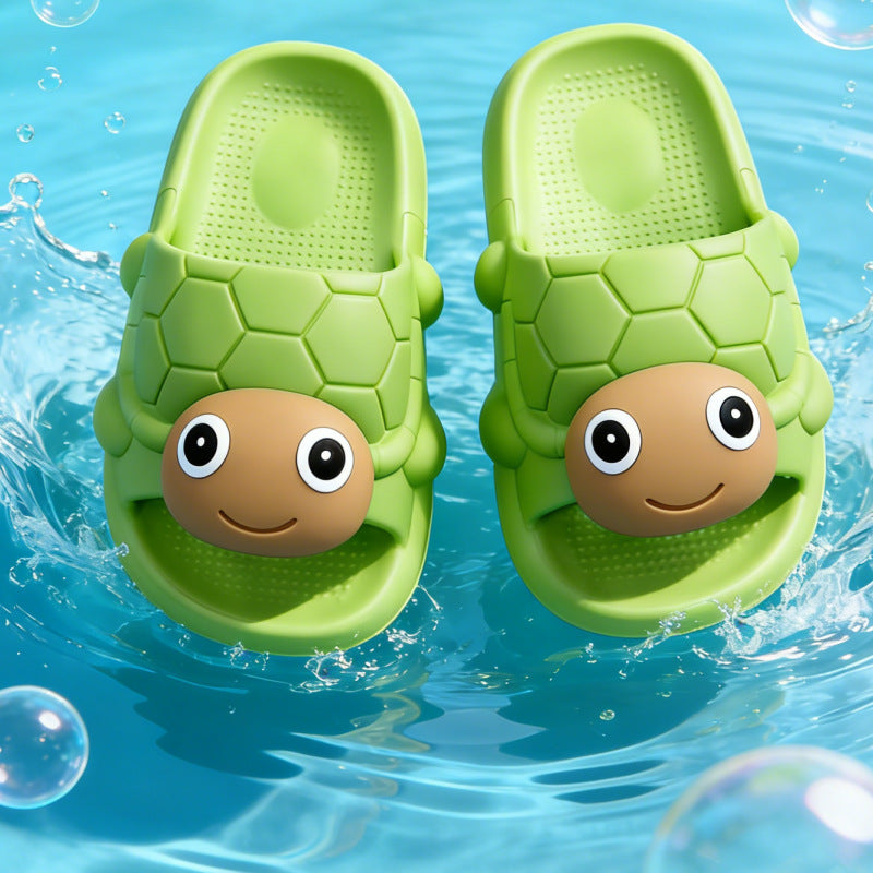 Turtle kids' slippers - cute  new design - summer indoor anti-slip bathroom slides for boys and girls - matching family set
