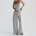 Fashion style cross-border new arrival women's fashion silm sling elastic drawstring sexy waist wide leg loosesuit women