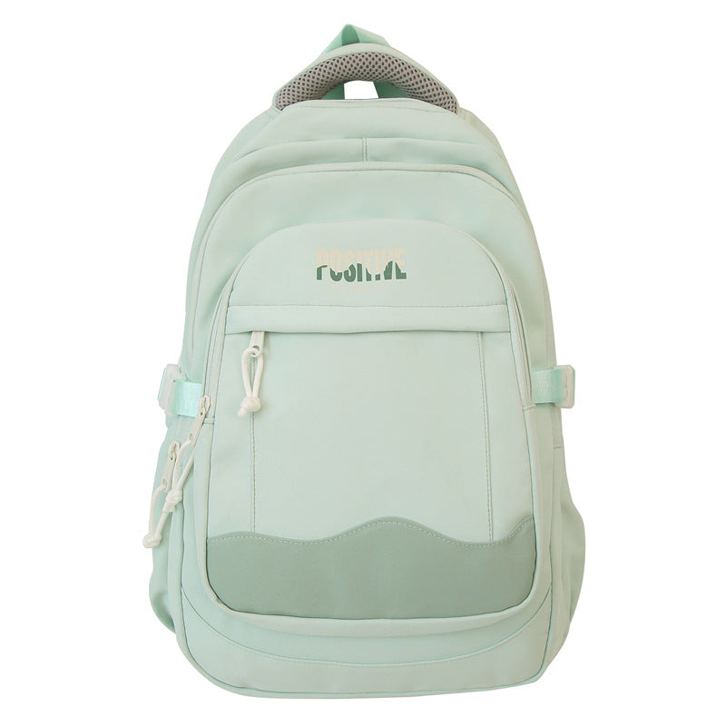 Autumnew arrival backpack female college student school bag high-looking contrast color dopamine sweet girl lightweight backpack