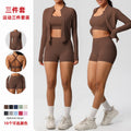 cloud-feeling yoga brushed bra sports outwearcasual pilates running fitness yoga clothes three-piece set
