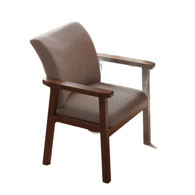 Dining chair solid wood for home single modern casual computer chair study sedentary casual entertainment mahjong chair office chair