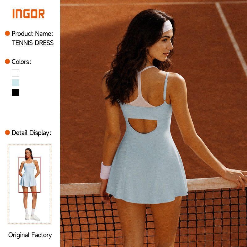 New tennis skirt jumpsuit - quick-dry, breathable yoga skirt - anti-exposure workout golf outdoor training skirt