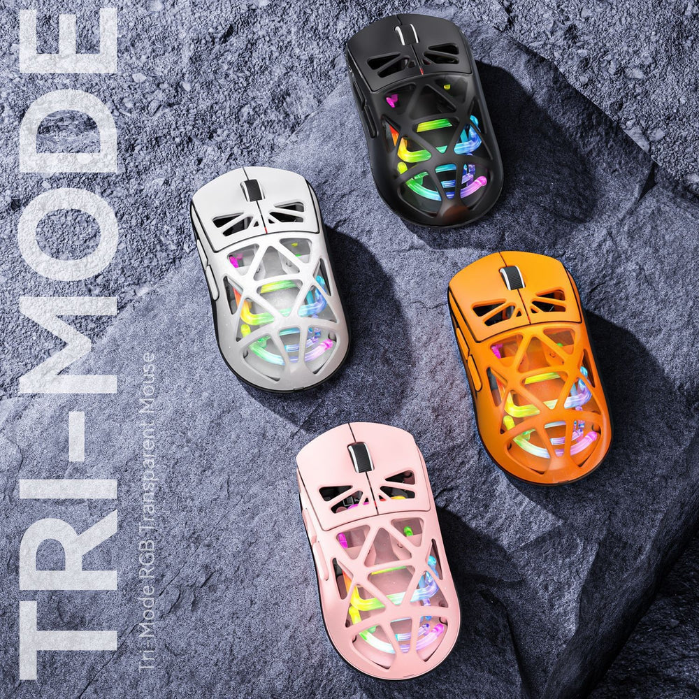 M7 hollowed-out lightweight perforated tri-mode bluetooth wireless 2.4g rechargeable gaming rgb illuminated mouse - cross-border edition