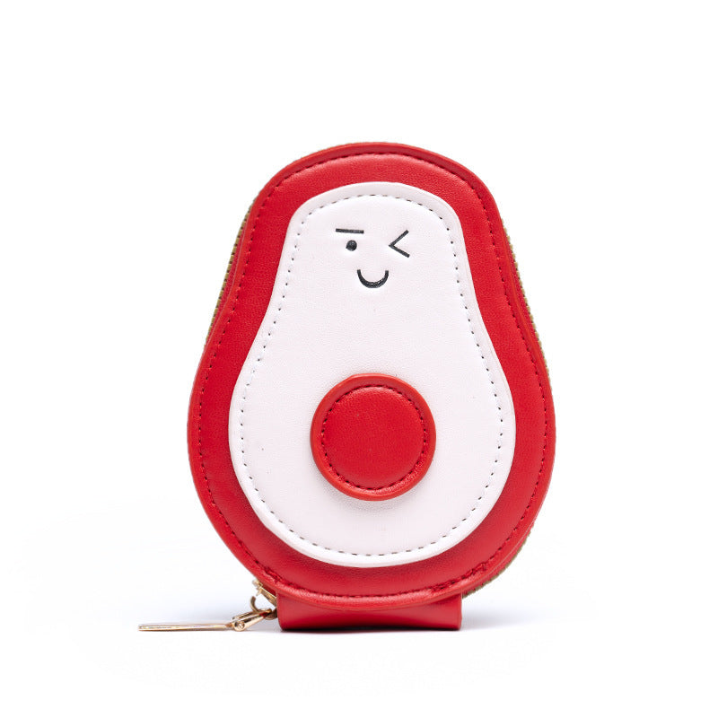 Organ card bag, certificate, new PU avocado mini cute change bag, multi-card storage, large-capacity bank card