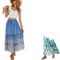 cross-border rayon positioning printingpatchwork skirt seaside vacation exotic style large swing beach skirt