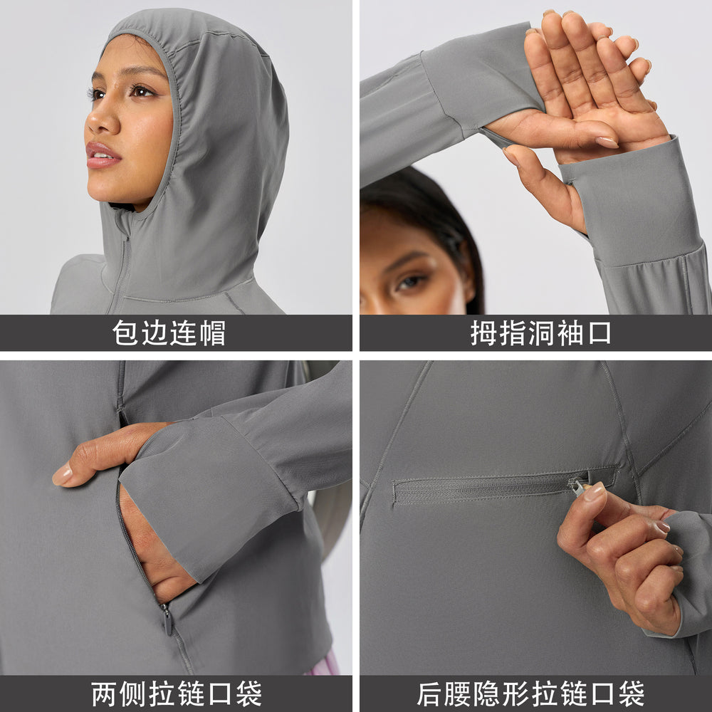 Spring and summer new arrival outdoor sunshade ice-like sun protection clothing for women upf50+ anti-ultraviolet light and quick-drying outweard25011