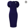 D581 european and american export  new short-sleeve round neck fashionable elegant ol bodycon african plus size dress