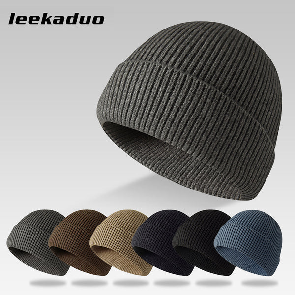 Light board hat Men's autumn and winter solid color wool hat Knitted pullover hat Warm ear protector Cold hat Korean version Street dance hat tide