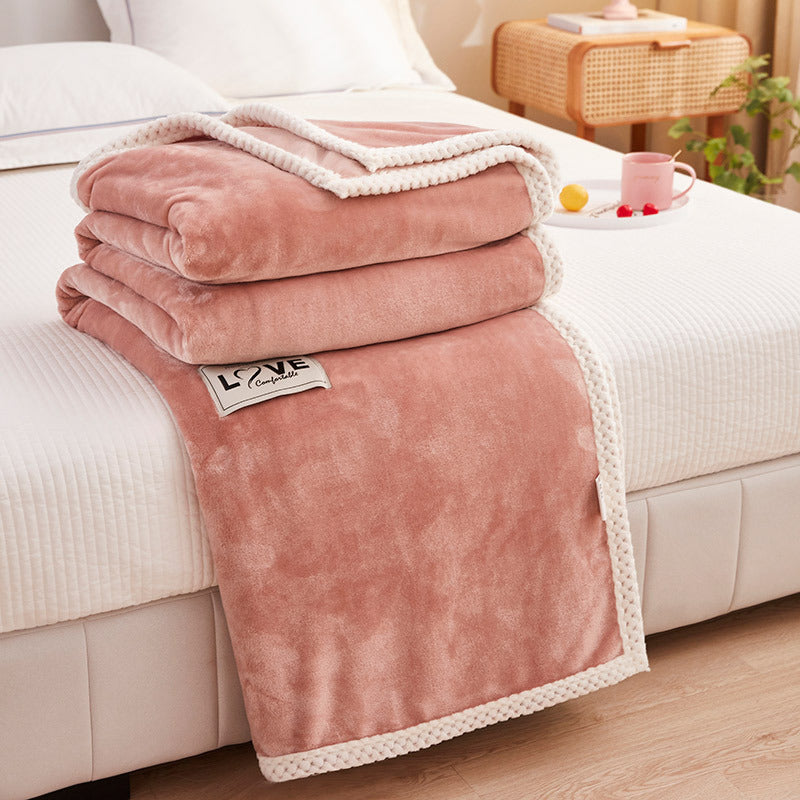 New solid color milk fleece blanket thickened gift blanket sofa cover blanket nap blanket farai fleece blanket group buying wholesale
