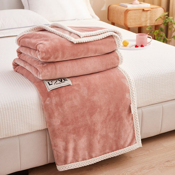 New solid color milk fleece blanket thickened gift blanket sofa cover blanket nap blanket farai fleece blanket group buying wholesale