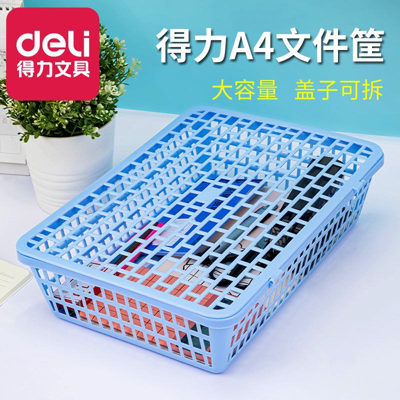 Deli 924 Document Basket A4 Plastic Document Basket Document Basket Documents Storage Box Bill Data Basket Storage Basket