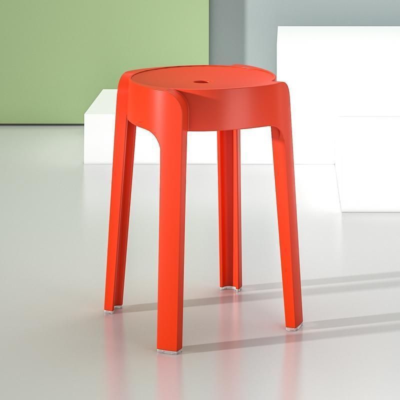Influencer-approved fashionable plastic stool - thickened, stackable, round stool for home use - nordic dining stool - minimalist creative windmill stool - wholesale