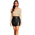 [sequins in stock] fashion   new arrival elegance style apricot sequin pullover sequin v neck t-shirt for women