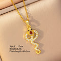 X8301-17 [titanium steel chain copper inlaid zirconium pendant]