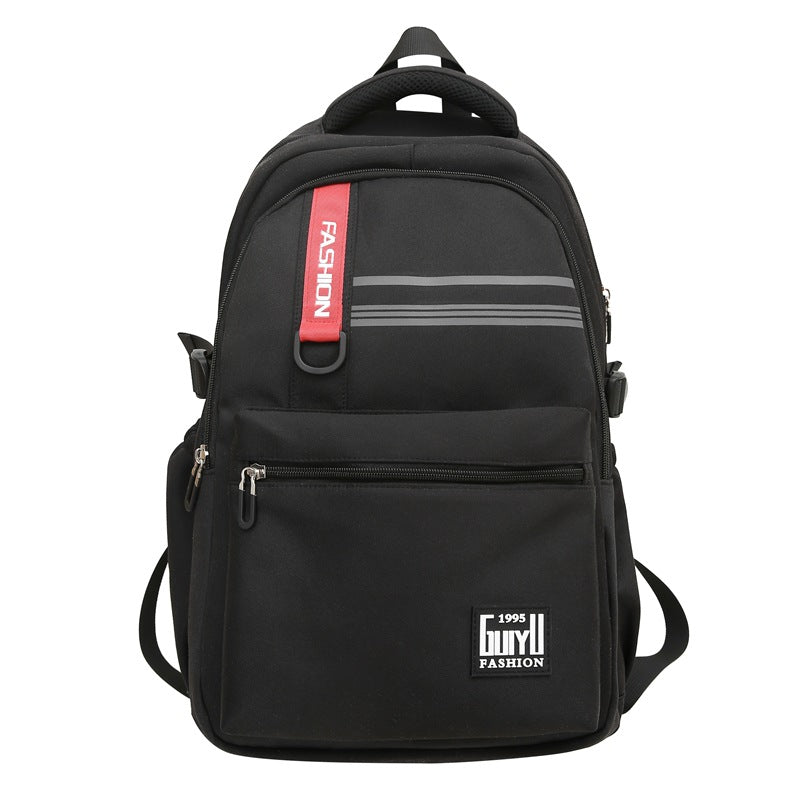 School bag, new, junior high school students, high school students, large-capacity burden reduction, lightweight backpack, simple texture backpack