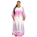 printed chiffon maxi dress  dress plus size women's fashion european and american style