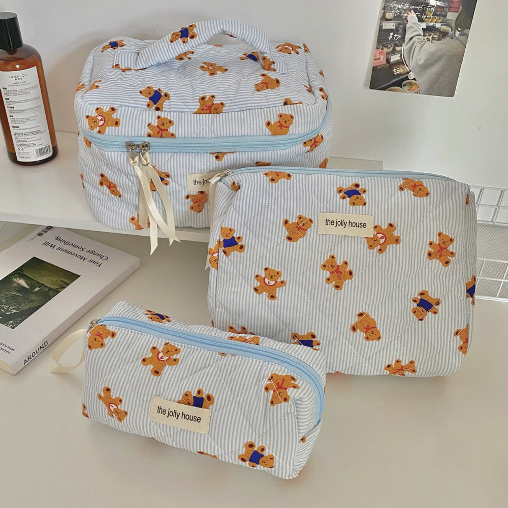 Rustic floral makeup bag - large capacity cosmetic organizer, portable handheld toiletry bag, makeup pouch for students