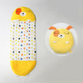 Cartoon kids' sleeping bag, children's sleeping bag with animal pillow, foldable anti-kick quilt kids' sleeping bag