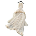 French chic white sleeveless pleated mini dress - summer lace trim, elegant & versatile workwear set