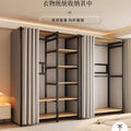 Metal wardrobe steel frame fully enclosed simple bedroom rental house free combination thickened floor-standing open for home