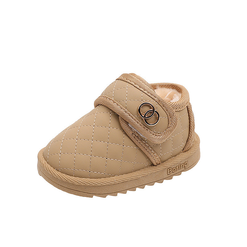 Xiaoxiangfeng baby snow boots winter thick velvet men's and women's kids cotton shoes infant kids toddler shoes kids k-style milk tea
