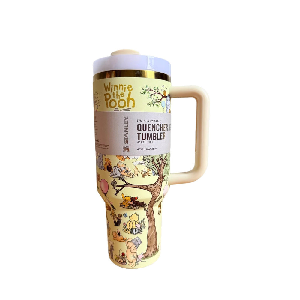 bestseller: winnie the pooh stanley collaboration stainless steel insulated tumbler - perfect for outdoor adventures!