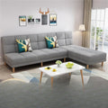 Modern chaise l-shaped sofa bed for small apartments - ready to ship, convertible two-in-one, double folding bed