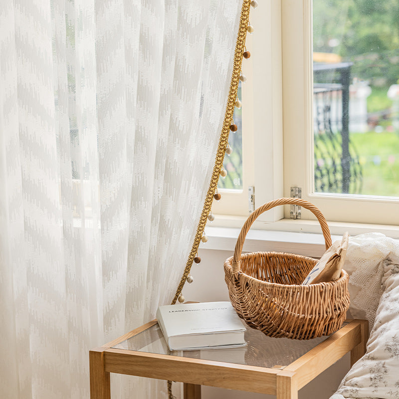 Casualaccessible luxury corrugated window screen thickened gauze curtain living room balcony bedroom decorative gauze white gauze shaoxing curtain gauze wholesale