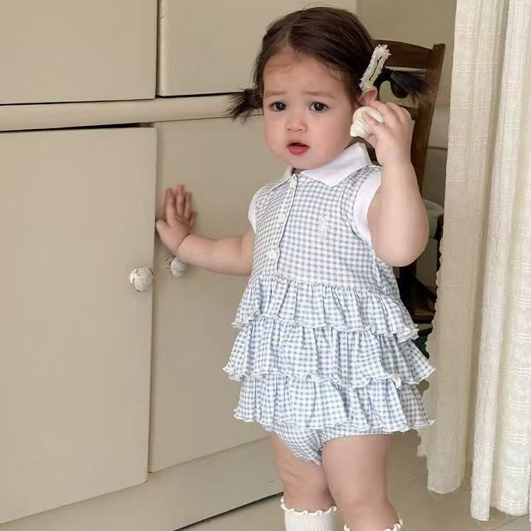 Summer thin sweet baby clothes for small month-old baby girl one-piece cute super cute cake skirt butt-covering skirt