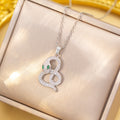 Xjs-1 silver snake necklace-2 [titanium steel chain copper inlaid zirconium pendant]