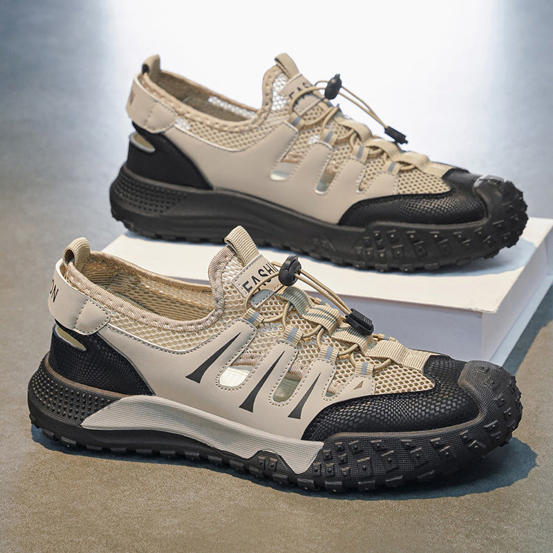 2026 summer men's clog sandals - outdoor wading, beach, anti-slip, soft sole, mesh, hollow-out, breathable casual shoes