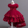 Performance costumes, wedding dresses, large tails, puffy mesh skirts, dresses, children's clothing, popular kids princess dresses for girls