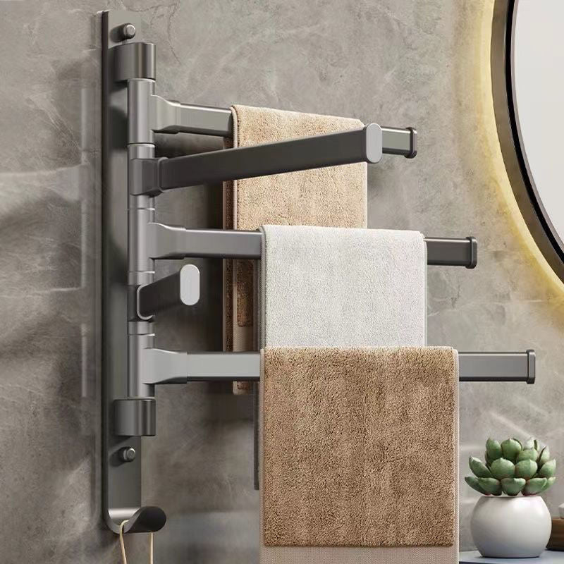 No punching bathroom rotate multi-pole towel rack movable pole towel bar bathroom hanging rack storage rack hanging pole drying
