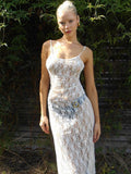 Fashion ins style sexy niche lace see-through suspender skirt  best sellingfashionbacklessdress