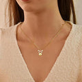14k gold-plated copper micro-paved zircon butterfly pendant necklace - hot-selling designer jewelry for export