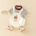 Baby clothes summer thin baby boy short-sleeved 100-day full-month romper ha shirt newborn casual one-piece trendy